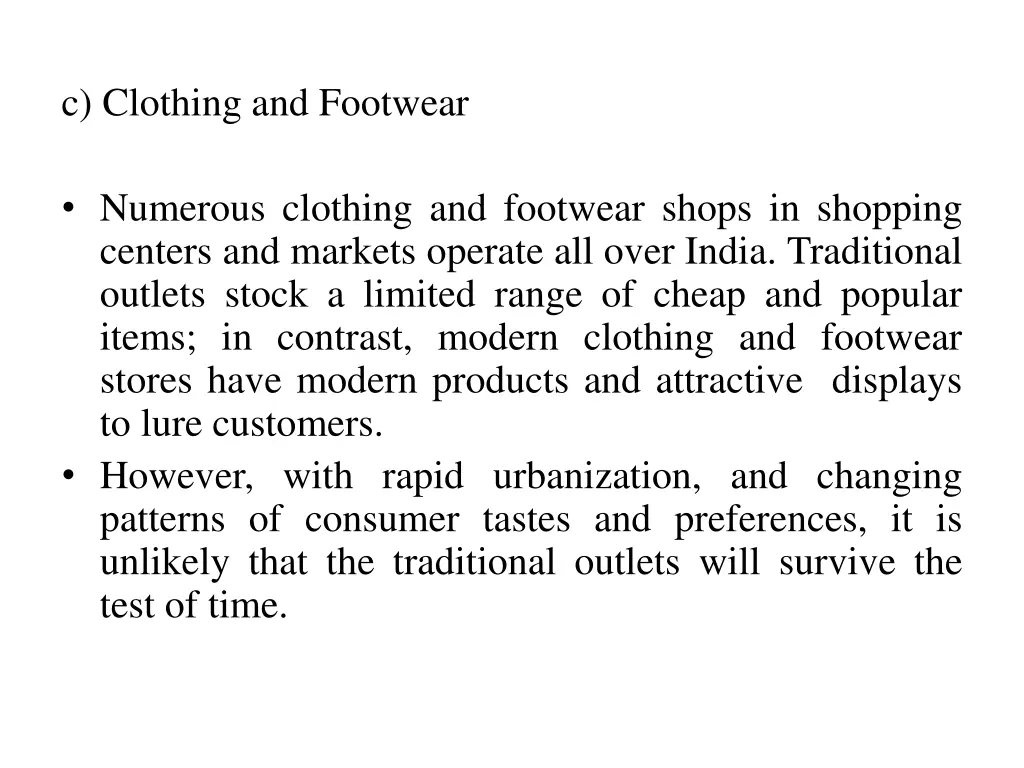 c clothing and footwear