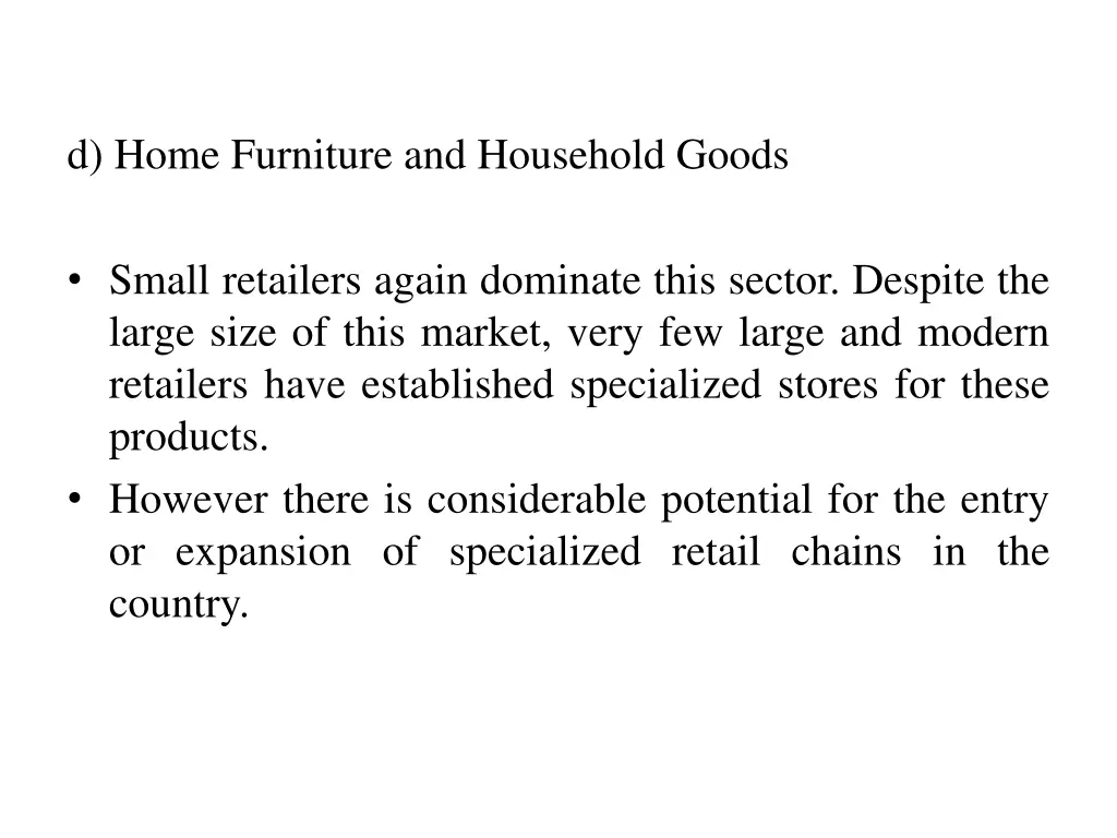d home furniture and household goods