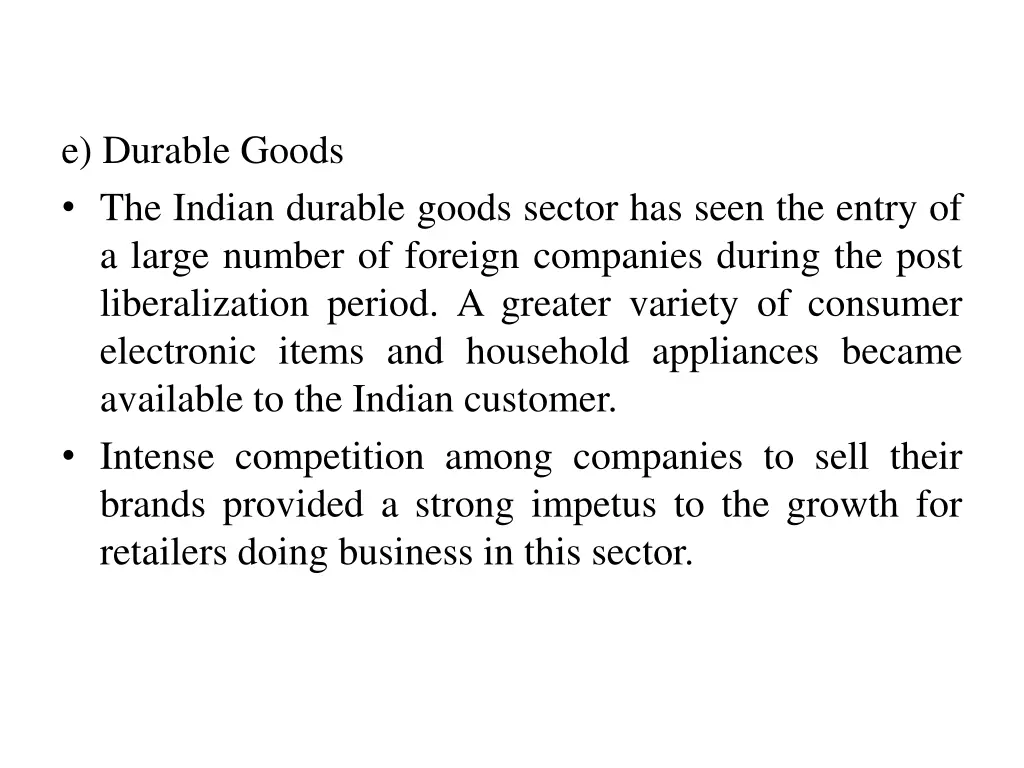 e durable goods the indian durable goods sector