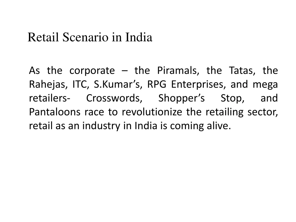 retail scenario in india