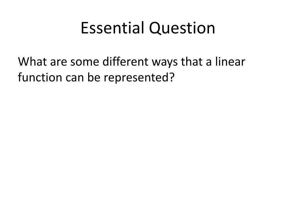 essential question