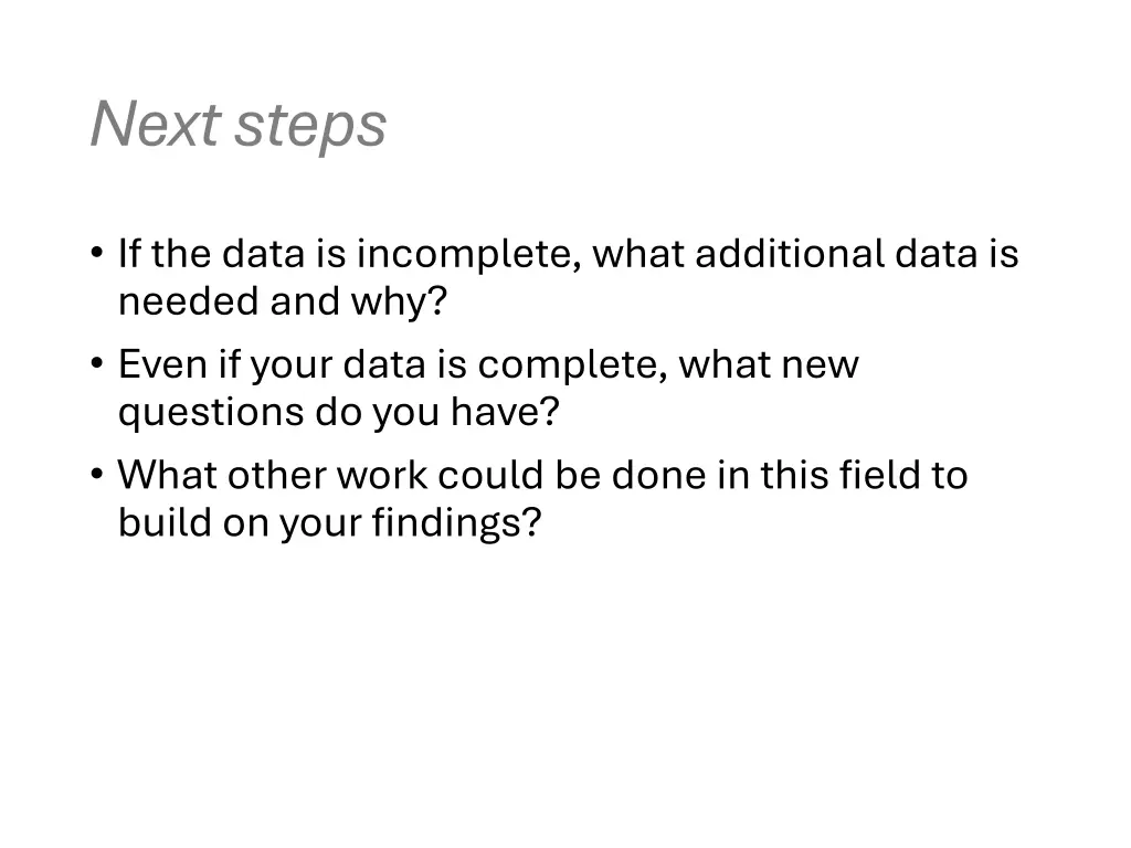next steps