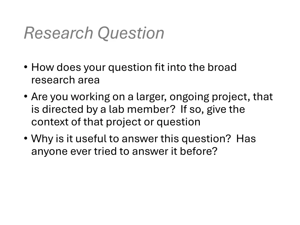 research question