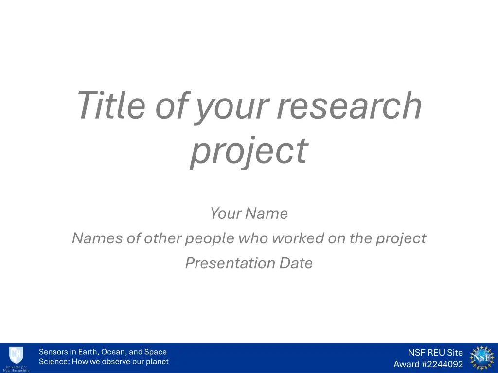 title of your research project