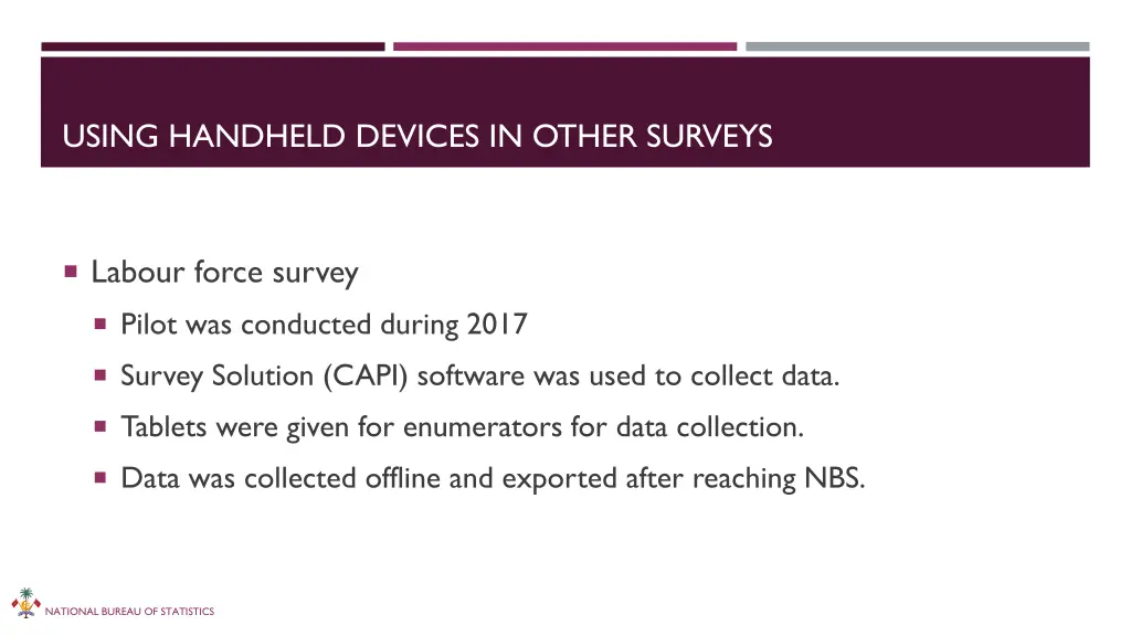 using handheld devices in other surveys