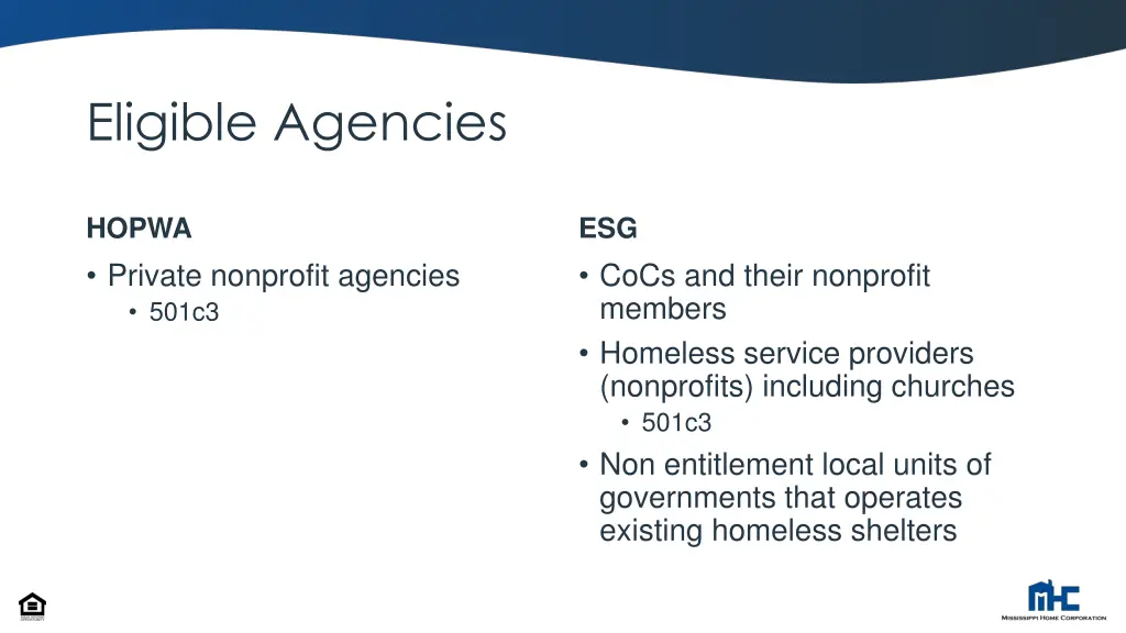 eligible agencies 1