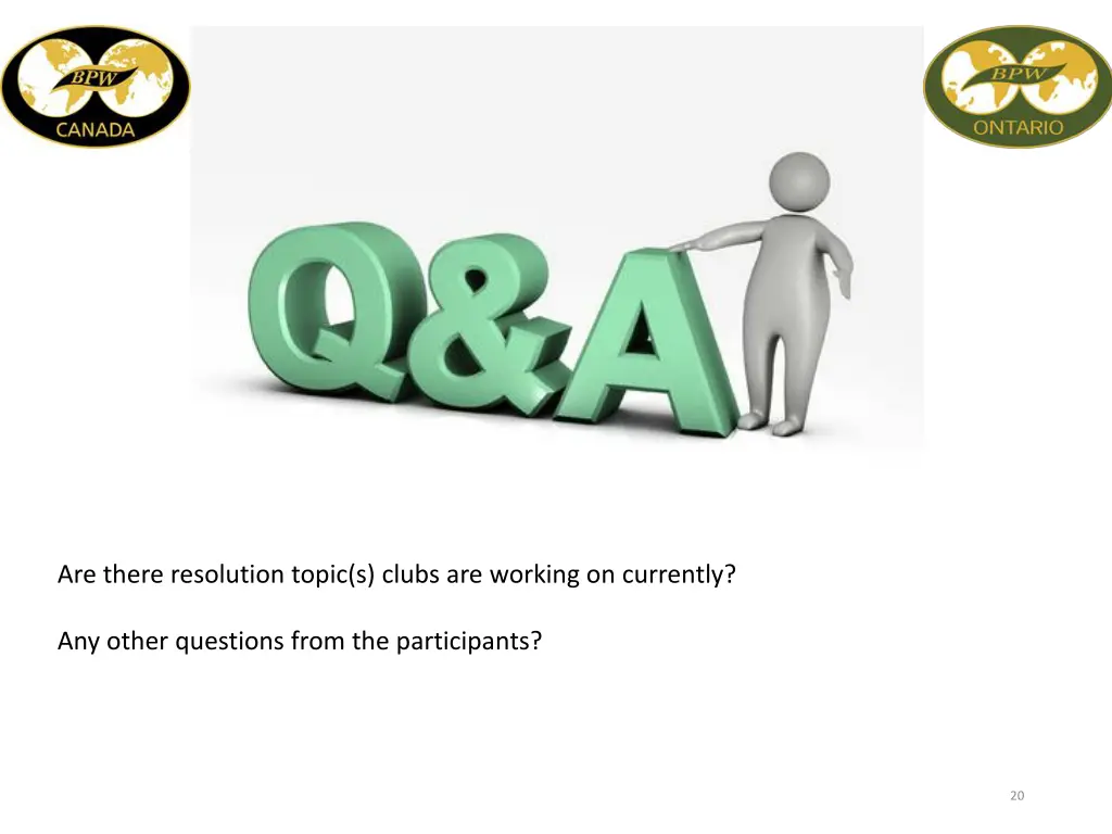 are there resolution topic s clubs are working