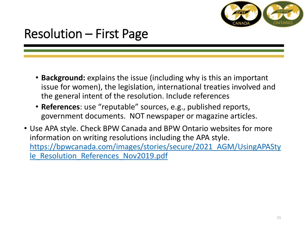resolution resolution first page