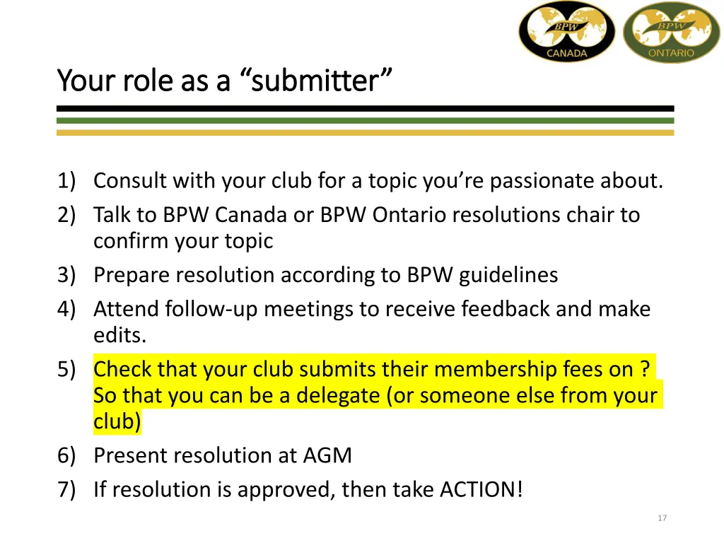 your role as a submitter your role as a submitter