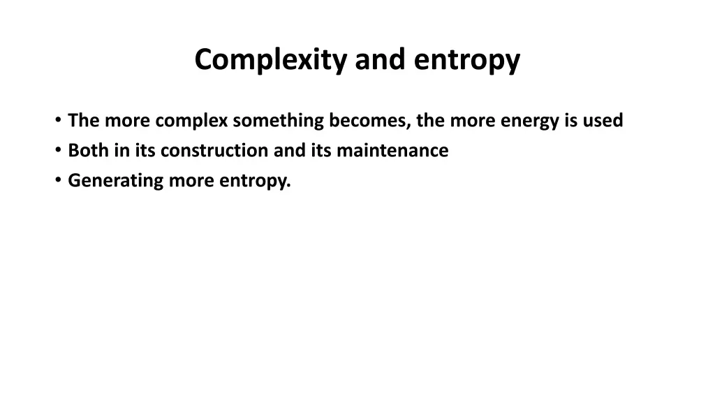 complexity and entropy