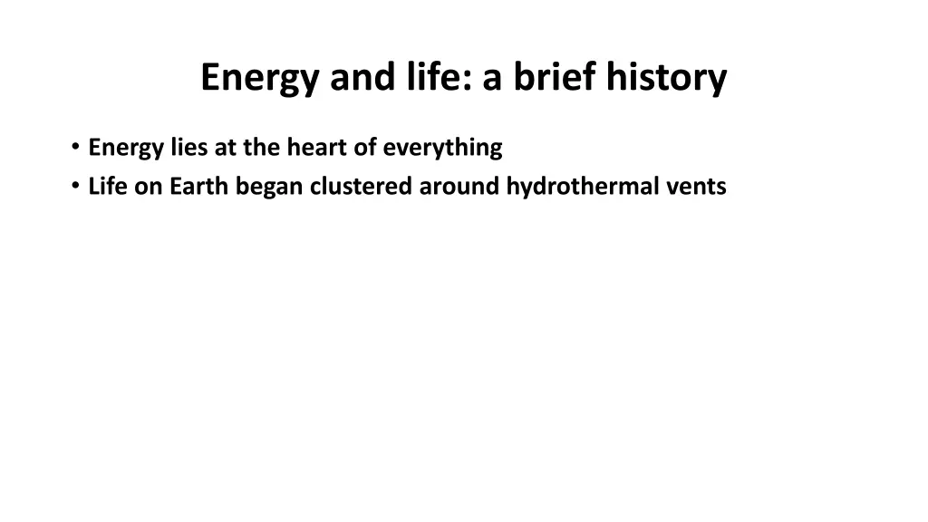 energy and life a brief history