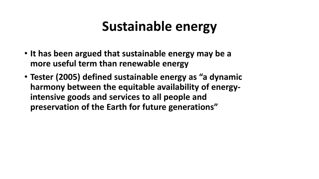 sustainable energy