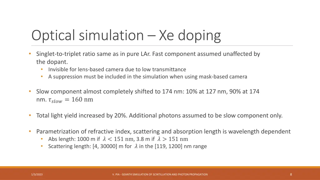 optical simulation xe doping