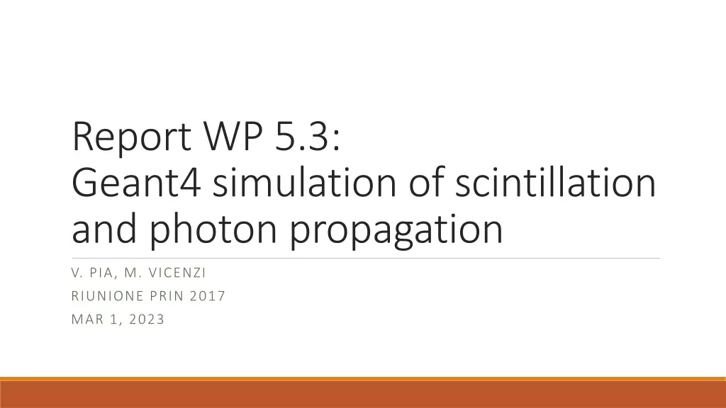 report wp 5 3 geant4 simulation of scintillation