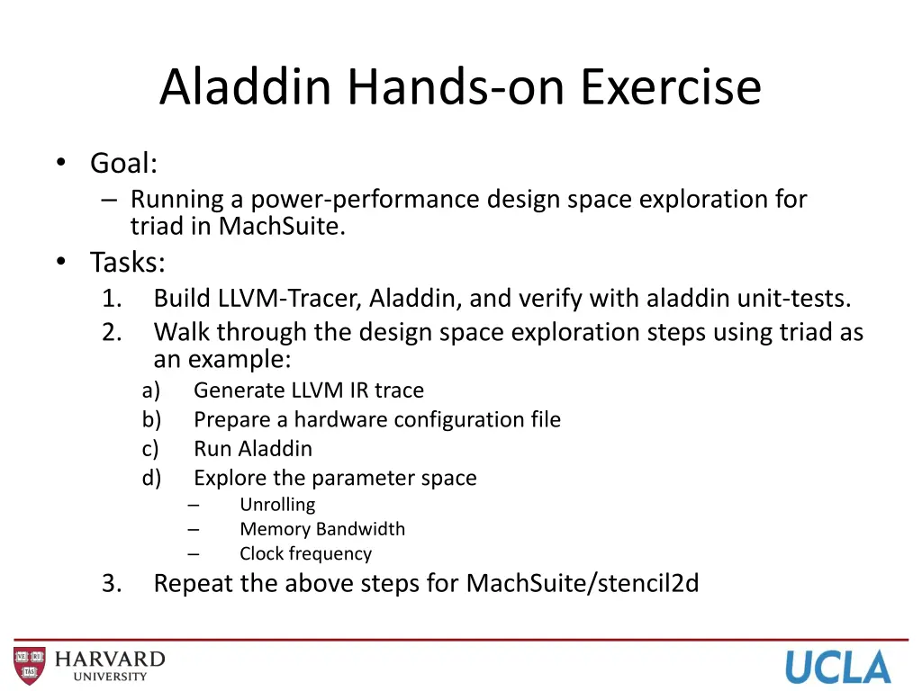 aladdin hands on exercise