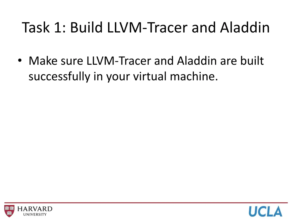 task 1 build llvm tracer and aladdin
