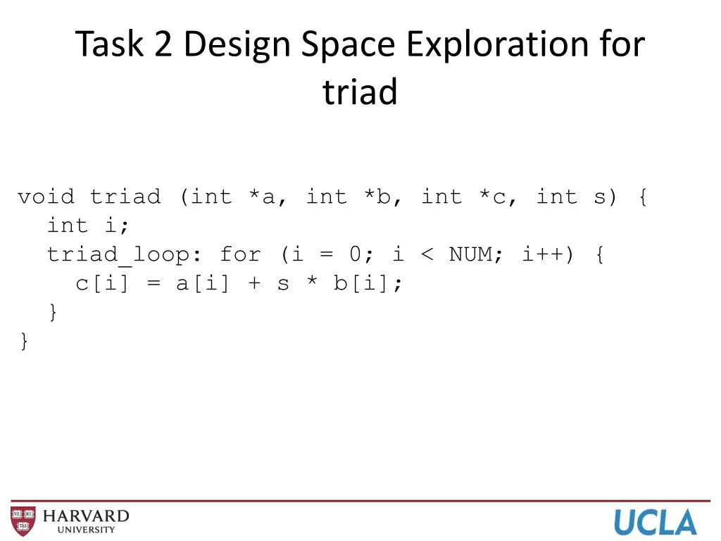 task 2 design space exploration for triad