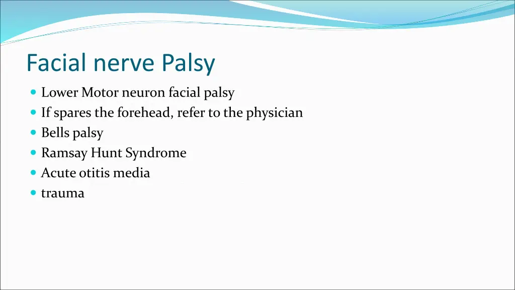 facial nerve palsy