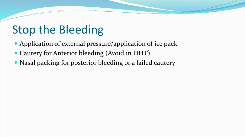stop the bleeding