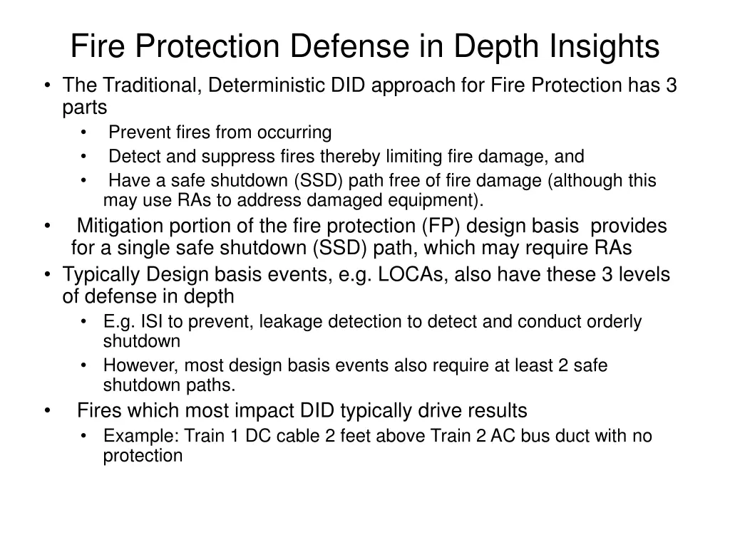 fire protection defense in depth insights