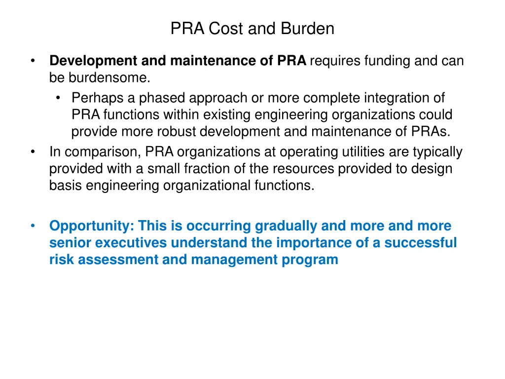 pra cost and burden