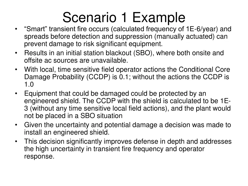 scenario 1 example smart transient fire occurs