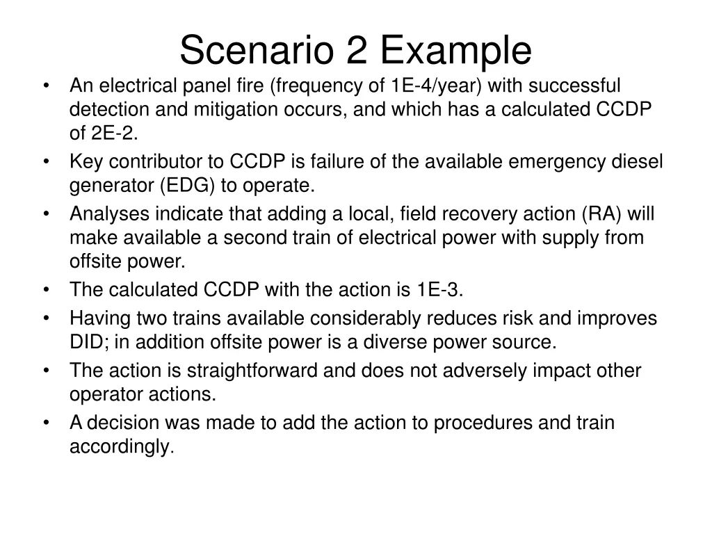 scenario 2 example an electrical panel fire
