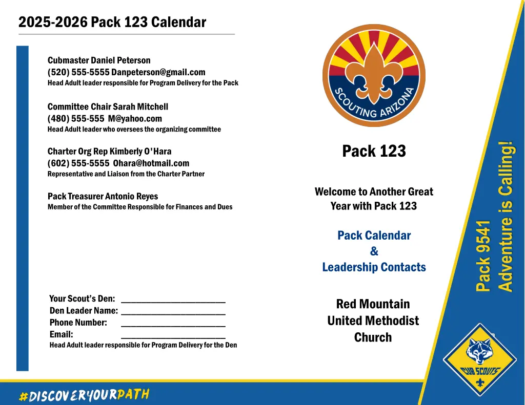 2025 2026 pack 123 calendar