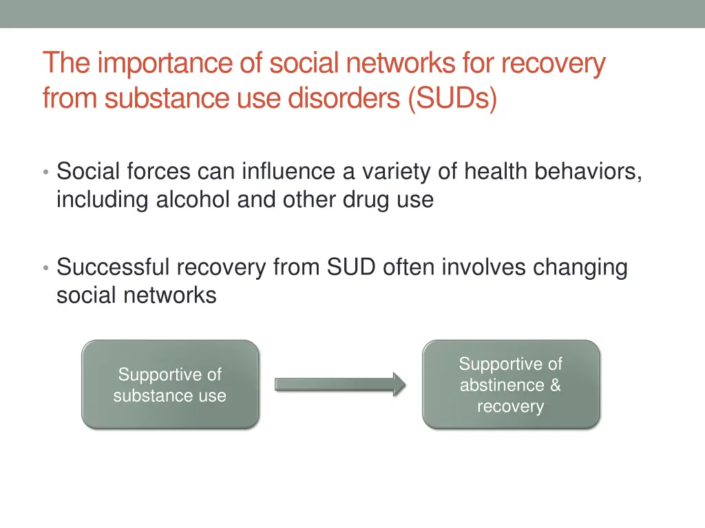 the importance of social networks for recovery