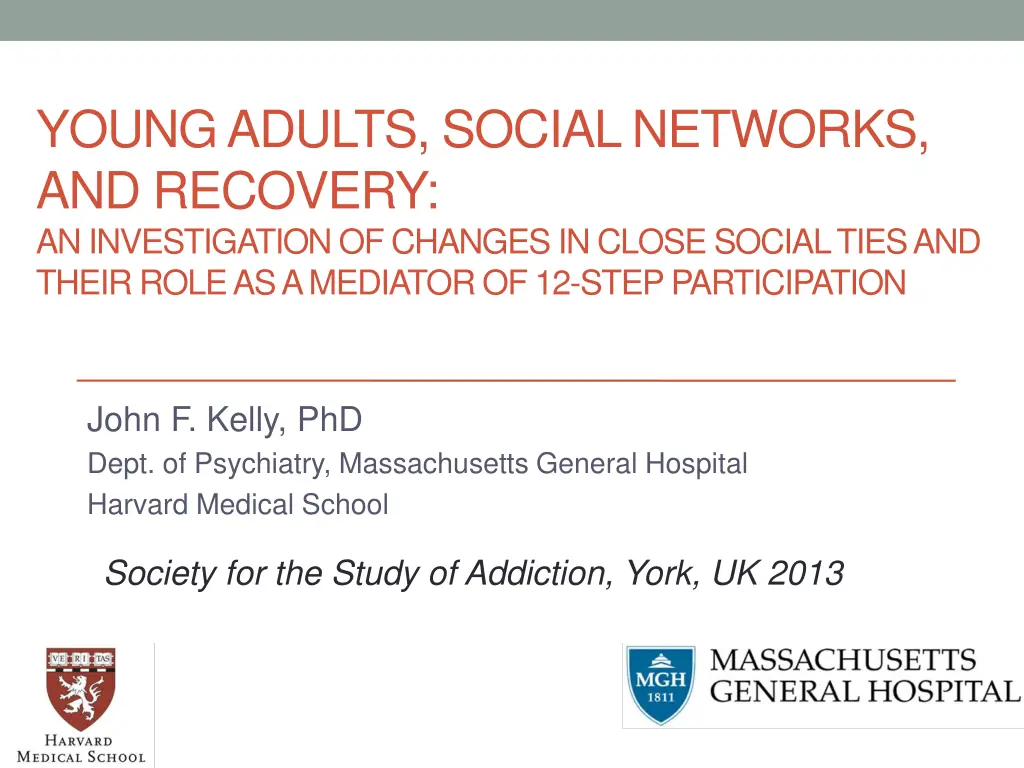 young adults social networks and recovery