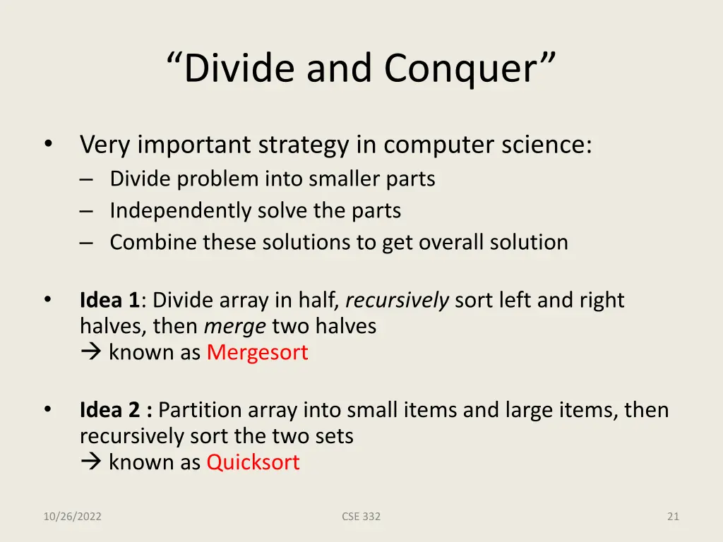 divide and conquer