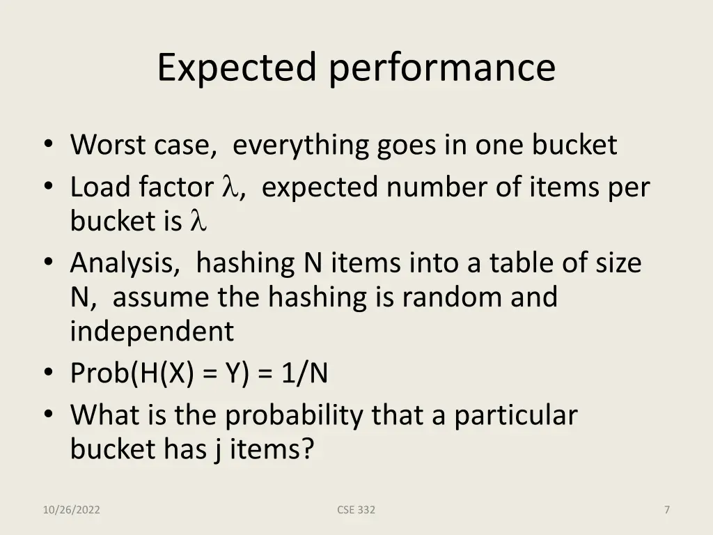 expected performance