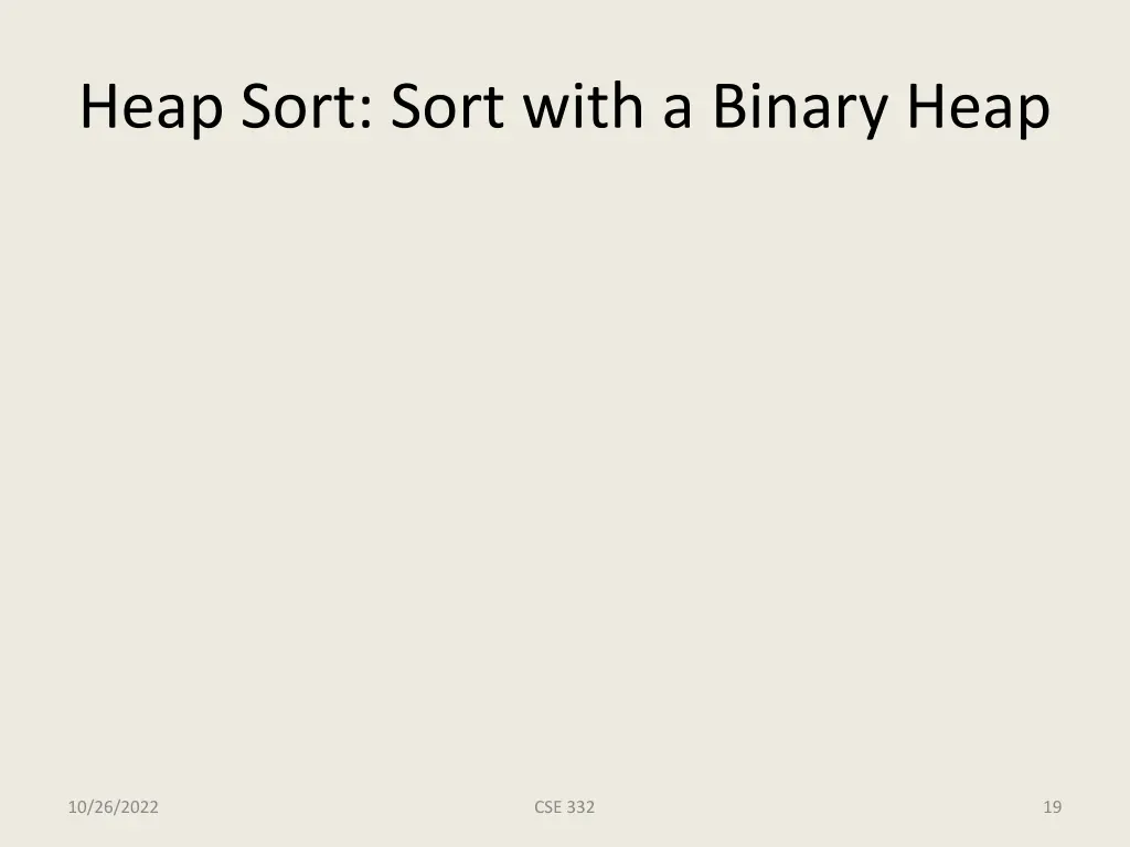 heap sort sort with a binary heap