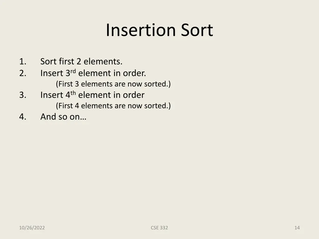 insertion sort