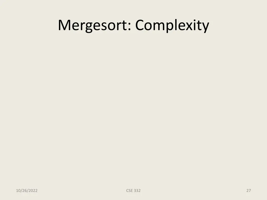 mergesort complexity