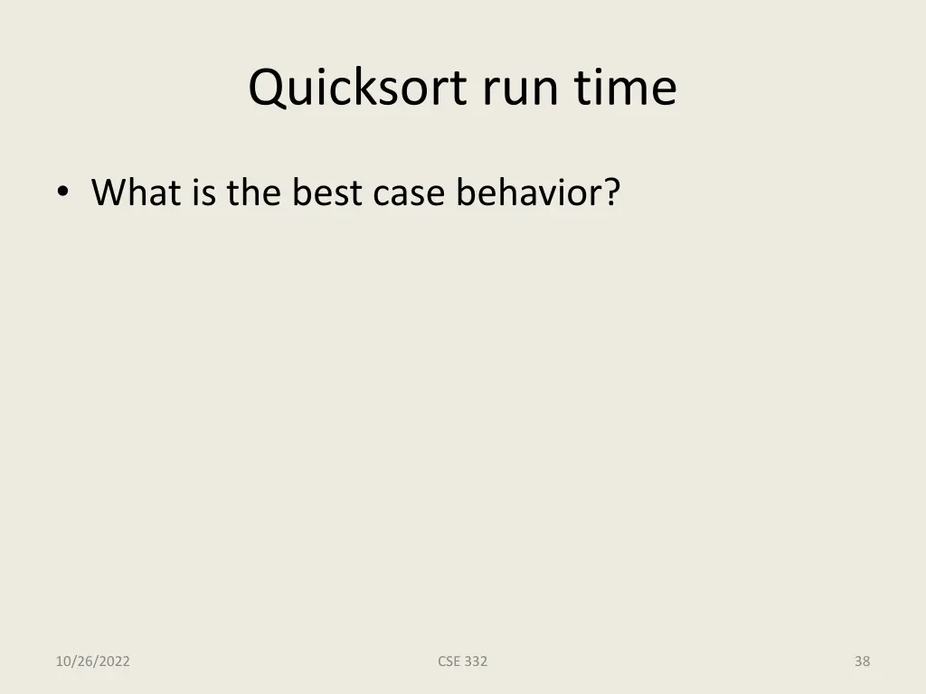 quicksort run time