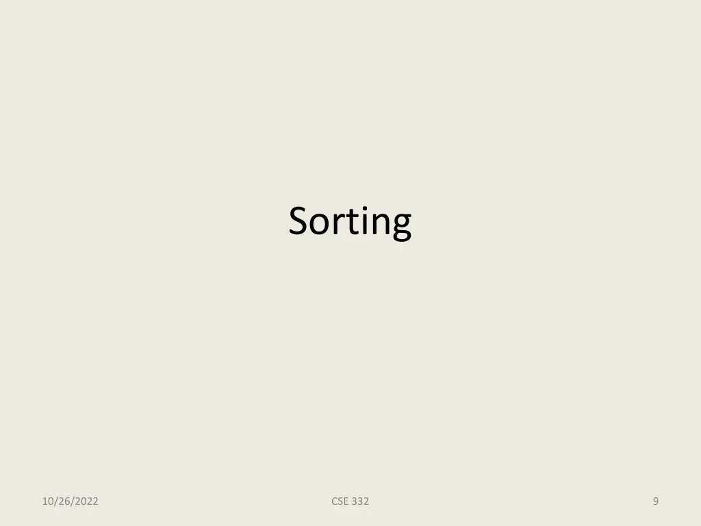 sorting
