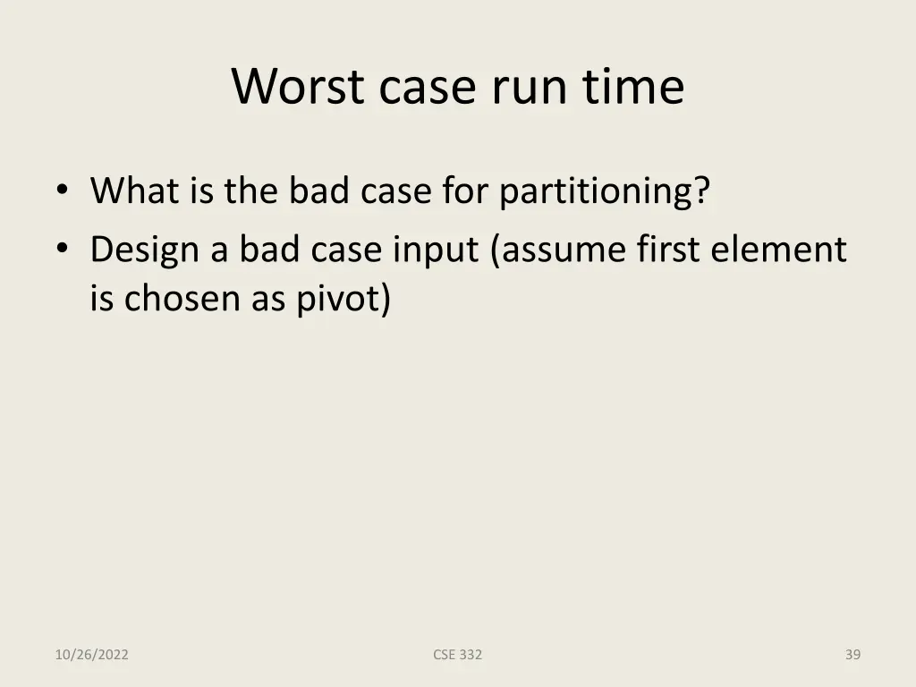 worst case run time