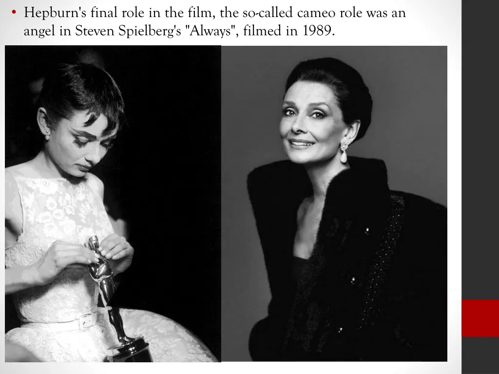 hepburn s final role in the film the so called