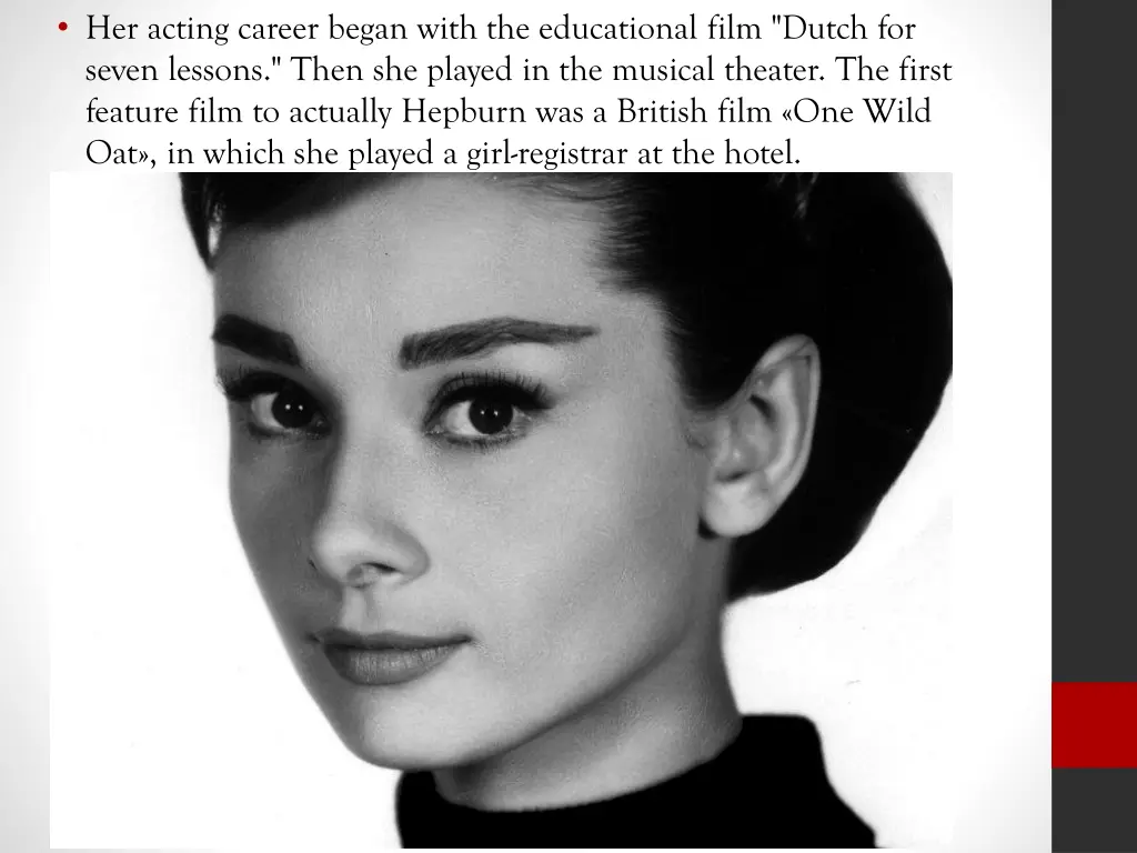 her acting career began with the educational film
