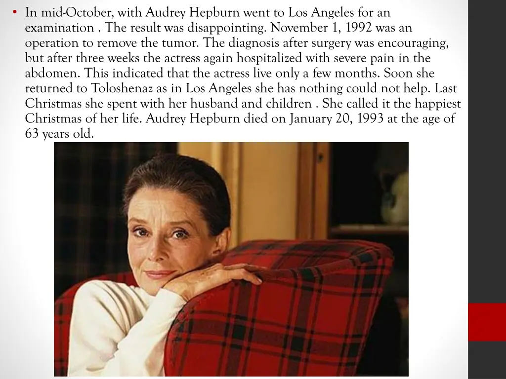 in mid october with audrey hepburn went