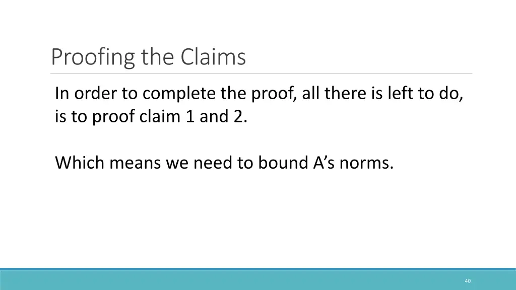 proofing the claims
