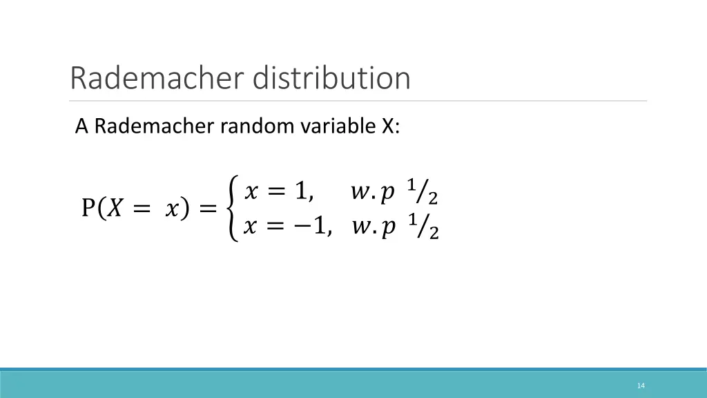 rademacher distribution