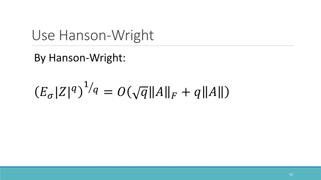 use hanson wright