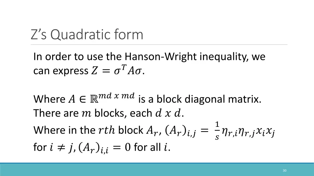 z s quadratic form