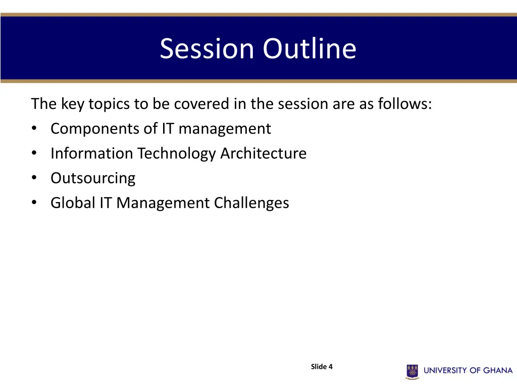 session outline