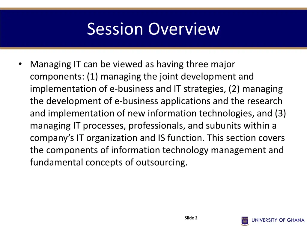 session overview