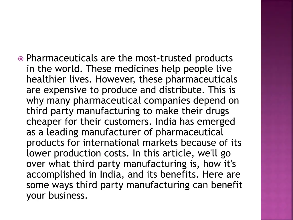 pharmaceuticals are the most trusted products