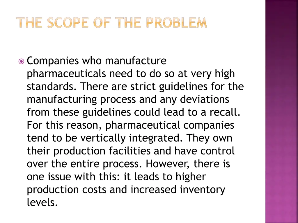 the scope of the problem