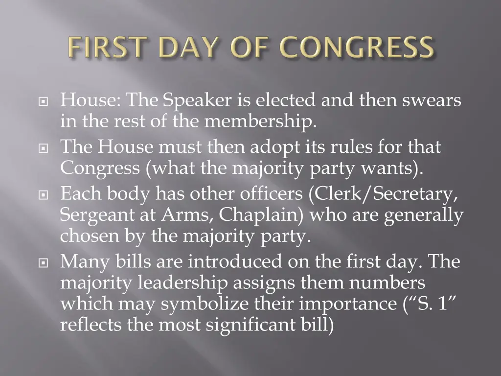 house the speaker is elected and then swears